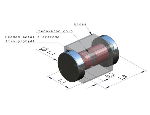 Il vetro di SMT ha incapsulato il termistore di NTC adatto essere utilizzato in uno spazio più stretto